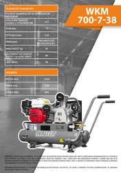 Pístový kompresor se spalovacím motorem WKM 700-7/38