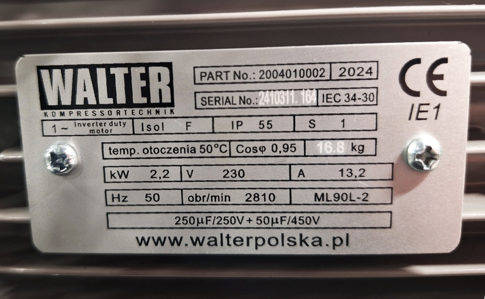 Pístový kompresor WALTER WK 430-3,0/200 A